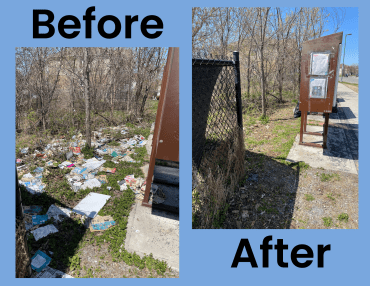 The cleanliness of the neighborhood, a community effort!